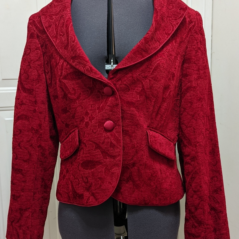 👍 NINE WEST & Co Women's Red Jacket/Blazer Size 12 Evening Wear .